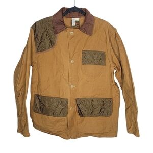 Vintage 60s Mens Size Small Distressed Canvas Hunting Birding Jacket Brown USA